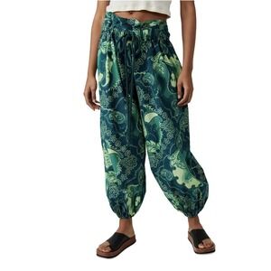 FREE PEOPLE After Glow Balloon Pants Floral Hippie‎ Boho Festival Oversized Sz M